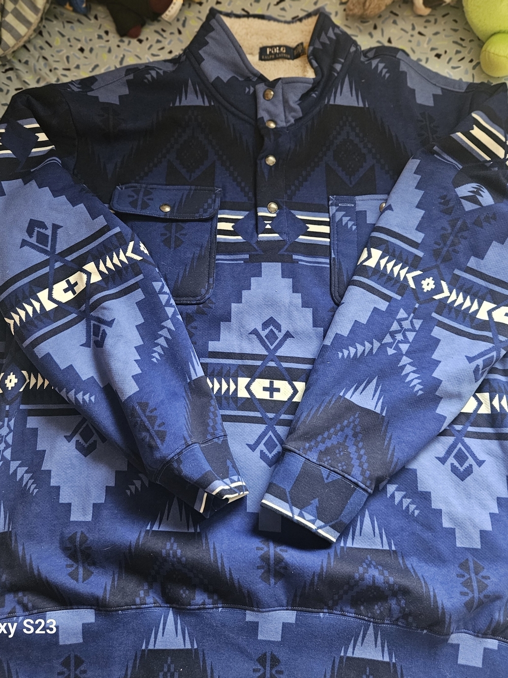 Polo by Ralph Lauren Blue Aztec Pullover Shirt